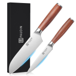 Peilių rinkinys PAUDIN natūralaus medžio nerūdijančio ilgos mėsos žuvies daržovių pjaustymo dovana [Santoku Knife/Petti Knife] 2 dalių rinkinys, rankena, peilis dvia&scaron;menis,