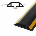 PVC vielos slėptuvas, 1 m maitinimo laido apsauga, profesionalus grindų laido uždangalas, lauko sąlygoms D40-Black&Yellow