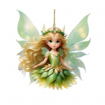 Žalia Fėja Automobilio Pakabukas Raktų Pakabukas Mielas Automobilio Galinio Vaizdo Veidrodėlio Pakabinamas Ornamentas Dekoratyvinis 2D Plok&scaron;čias Akrilas Automobilio Salono Apdaila