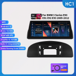 Ossuret Android 13 10.25 colio I&scaron;maniosios automobilio sistemos 2 DIN Belaidis Carplay Android Auto BMW 3 serijai E90 E91 E92 E93(2009-2012 m)CIC stereo RDS HC1 1G 32G