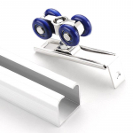 2 vnt / rinkinys slankiojančių durų ritinėlių techninė įranga stumdomų durų skriemulys 4/8 ratų bėgių takelis