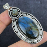 Labradorite Gemstone Handmade 925 Sterling Silver Jewelry Pendant 2.76 m8k13