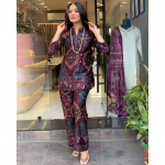 Indi&scaron;kas moteri&scaron;kas vakarėlių drabužių vir&scaron;us tunika kurtis kelnių koordinuotas komplektas dizainerio medvilninis kurtis VF-20267a 2XL-44