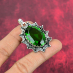 Peridoto pakabukas, brangakmenių papuo&scaron;alas, 925 prabos sidabro pakabukas, rankų darbo papuo&scaron;alas, gimtadienio akmens pakabukas, dovana jam 2.05 Inches žalia