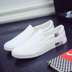 Men Casual Shoes Canvas Luxury 2024 Mens Loafers Breathable Slip on FlatsMale Vulcanized Shoes White Driving Shoes Plus Size 35 balta