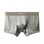 Vyri&scaron;ki bokseriai Apatiniai drabužiai Didelio elastingumo Kvėpuojantys 3D Kirpimas U-I&scaron;gaubti Lygūs Ledo &Scaron;ilko Satino &Scaron;ortai Kelnaitės Vientisos spalvos Besiūlės kelnaitės XXXL pilka