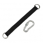 Medžio sūpynių diržas su metaliniu žiedu pakabinama virvė su karabinu didelio patvarumo sūpynių jungiamasis diržas lauko medžių sūpynėms juoda