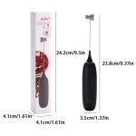 Pieno putos plakiklis rankinis kapučino virimo aparatas Kavos putotojas Kiau&scaron;inių plakiklis &Scaron;okolado mai&scaron;yklės Mini ne&scaron;iojamas maisto mai&scaron;ytuvas virtuvės plakimo įrankis juoda