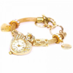 Aukso sidabro mados moteri&scaron;kos apyrankės Laikrodžiai Moteri&scaron;kos Merginos Moteri&scaron;kas rankinis laikrodis Love Heart apvalus kvarcinis laikrodis gold