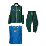 3 vnt./kompl. Cosplay kostiumas užsegamas džemperis &scaron;varkas rai&scaron;teliais kelnės su liemene Korėjieti&scaron;kas žaidimo sportinis kostiumas moterims vyrams sportui bėgimui sporto salei M H