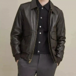 Biker Motorcycle Brown Handmade Genuine Lambskin Soft Leather Men Bomber Jacket 2XL ruda