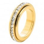 Besukiojantys žiedai moterims vyrams titano plieno fidget žiedas su kvadratiniais dirbtiniais deimantais hipoalerginis nerimo žiedas dovana artimiesiems jam jai 6 auksinė