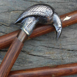 Antikvarinio stiliaus Viktorijos laikų vintažinė dizainerio žalvario rankena lazda medinė vaik&scaron;čiojimo lazda M aero