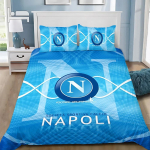 Napoli lovatiesių patalynės komplektas, SSC futbolo klubo logotipas, modernus margintas, 2/3 dalių komplektas, 1 lovatiesė, gimtadienio dovanos 135x200cm