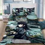 Demonų naikintojas Muichiro tokito Antklodės užvalkalas Pagalvės užvalkalas Patalynės komplektas Suaugusiems Berniukams Mergaitėms Miegamojo dekoracija Vaikų dovana Viengulis dydis EU Single 135x200cm