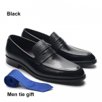 Prabangus Prekės ženklas Įsispiriami Vyri&scaron;ki Proginiai Batai Natūrali Oda Italijos Penny Loafers Ruda Mėlyna Juoda Vestuvių &Scaron;ventės Formalūs Avalynė Vyri&scaron;ka 38 juoda