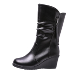 Baletės Moterims Platformos Auk&scaron;ti Batai Auk&scaron;takulniai Odiniai Batai Moteris 2024 Mados Tendencija Gotika Iki Blauzdos Kasdieniai Batai Mada Chelsea Botas Mujer 42 juoda