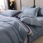 Rudens Žiemos Grynos Medvilnės &Scaron;ukuotas 4 Dalių Patalių Komplektas Paprastas Dryžuotas Storas Paklodė Antklodės Užvalkalas Visi&scaron;kai Medvilniniai Patalių Reikmenys 3 Dalių Komplektas su Pagalvės Užvalkalu 1.8M