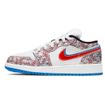 Air Jordan 1 Low SE GS Take Flight Vaikams Batai Balti Mėlyni-Hero Bright-Raudoni DD1527-114 39
