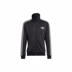 Adidas Originals Adicolor 70s Vintage Series Monogramos Visas Spaudinys Trefoil Sportinis Striukė Vyri&scaron;kas Vir&scaron;utinis Drabužis Juodas IP6982 XS