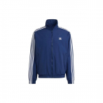 Adidas Originals Adicolor Audinė Firebird sportinė striukė su stovinčia apykakle ir pilnu užtrauktuku Vyri&scaron;ki vir&scaron;utiniai drabužiai Laivyno IT2492 3XL