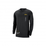Nike Nba Courtside Los Angeles Lakers raidžių spaudinys laisvo kirpimo apvalia i&scaron;kirpte kasdienis amerikieti&scaron;kas vintažinis ilgomis rankovėmis mar&scaron;kinėliai vyri&scaron;ki mar&scaron;kinėliai juodi DR6346-010 S