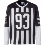 Adidas Originals Adilenium Ss24 Team 93 Mar&scaron;kinėliai Mada Ilgomis Rankovėmis Apvalia Kaklo I&scaron;kirpte Retro Futbolo Mar&scaron;kinėliai Vyri&scaron;ki Vir&scaron;utiniai Drabužiai Juoda Balta JM4943 S
