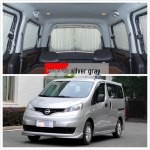 Nissan NV200 automobilio saulės užuolaidėlės: &Scaron;ilumos izoliacija, &scaron;viesos blokavimas, su specialiu automobilio bėgeliu. 2 Windows [Specify Model & Color] + Aluminum Track