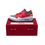 Nike CLOT X Air Max 1 Kiss Of Death Retro Patogūs Sportiniai Žemi Bėgimo Batai Unisex Kedai Raudoni Pilki Balti DD1870-600(S-BOX) 42.5