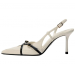 Zara PU eleganti&scaron;kas sagties stiletto auk&scaron;takulniai 8cm moteri&scaron;ki auk&scaron;takulniai balti 13870410202 39