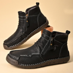 Vyri&scaron;ki odiniai batai su užtrauktuku Auk&scaron;ti laisvalaikio batai 39-46 46 juoda