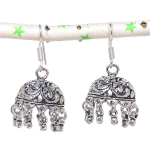 Natural Indian Look Jhumki Gemstone Silver Tribal Bali Earring 1.58 j2z74
