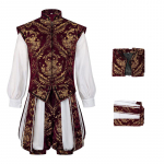 Tudor Elizabeth Karalius Princas Cosplay Kostiumas Apranga Liemenė su Kelnėmis Pilnas Rinkinys Siuvinėtas Tudo L black