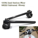 100% tikro anglies pluo&scaron;to užsegami motociklų 7/8 vairai 35 mm &scaron;akės vamzdžiui, skirti Cafe Racer, universalūs