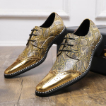 Dizainerio Vyri&scaron;ki Batai Auksiniai Sidabriniai Gyvatės Odos Lakuotos Odos Batai Madingi Laisvalaikio Verslo Batai Suvarstomi Brogues Batai Zapatos Hombre 44 gray
