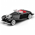 Didelis 1/18 Benz 500K lydinio liejimo klasikinis automobilio modelis, garso ir &scaron;viesos imitacija, retro automobilio modelio ornamentas, berniuko dovana, Helovino žaislai juoda