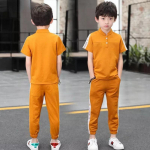 Boys Summer Ice &Scaron;ilko medvilninis ir lininis kostiumas Trumpomis rankovėmis Vasarinis dviejų dalių kostiumas 110cm