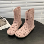 Madingi auk&scaron;tos kokybės kvėpuojantys tinkliniai vasariniai moteri&scaron;ki žemi ankle boots 2025 m. vasariniai moteri&scaron;ki batai madingi nėriniai batai 35-40 35 rožinė