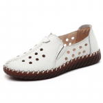 Rudens Plačios Pėdos Moteri&scaron;ki Batai Natūralios Odos Balerinos Moteri&scaron;ki Balti Loferiai Vairavimo Mokasinai Moteri&scaron;ki Batai Pėdų Kaulams CN 35