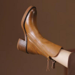 Moteri&scaron;ki vidutinio ilgio aulinukai Moteri&scaron;ki aulinukai su užtrauktuku Stambūs kulnai Moteri&scaron;ka avalynė Moteri&scaron;ki odiniai aulinukai Moteri&scaron;ki batai Botas De Mujer 39 ruda