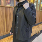 Madinga didelio dydžio PU odinė striukė moterims, laisvalaikio mamos apatiniai drabužiai 7XL