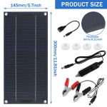 30W 12V saulės skydelio rinkinys, atsparus vandeniui, monokristalinis, ne&scaron;iojamas, lauko, įkraunamas saulės elementas, saulės generatorius telefonui, kemperiui, automobiliui, MP3