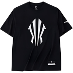 Anta Kyrie serijos spausdinti kasdieniai sportiniai mar&scaron;kinėliai trumpomis rankovėmis, unisex vir&scaron;ūnės, juodi 152341105-2 2XL