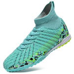 32-45 Unise pėdų batai Vyri&scaron;ki trumpų nagų treniruočių sportbačiai vaiki&scaron;ki futbolo batai jaunimui odiniai futbolo batai 45 žalsvai mėlyna