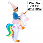 Suaugusiųjų ir vaikų spalvingas vienaragio pripučiamas kostiumas Karnavalui Helovinui Juokinga miela suknelė pasirodymui Vaikui I&scaron;galvoti kostiumai Show On The Picture