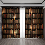 2 vnt. Namų dekoravimo užuolaidos, Vintažinės medinės durys, Knygų lentyna su ki&scaron;ene stulpeliui, Virtuvė, Kavinė, Svetainė 75x166 cm&Without mount