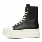Prekės ženklo Juodi Auk&scaron;takulniai Vyri&scaron;ki ir Moteri&scaron;ki Batai Mados Dizainerio Moteri&scaron;ki Drobės Sportiniai Batai Ankle Boots Užtrauktukas Storu Padu 46 black