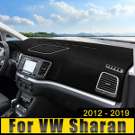 Automobilio prietaisų skydelio dangtis Venkite lengvo anti-UV kilimėlio neslystančio kilimėlio, skirto Volkswagen VW Sharan 7N 2012 2013 2014 2015 2016 2017 m. A Black Side