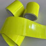 10cm width Glossy Neon Fluorescent Yellow Vinyl Car Wrap Film Sheet Roll with Air Release Technology 10cm x 150cm