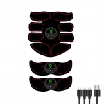 Pilvo preso stimuliatorius Raumenų tonizuoklis EMS Pilvo tonizavimo diržas Treniruoklis Kūno fitneso forma Raumenų stimuliatorius Liekninantis masažuoklis LED ekranas red